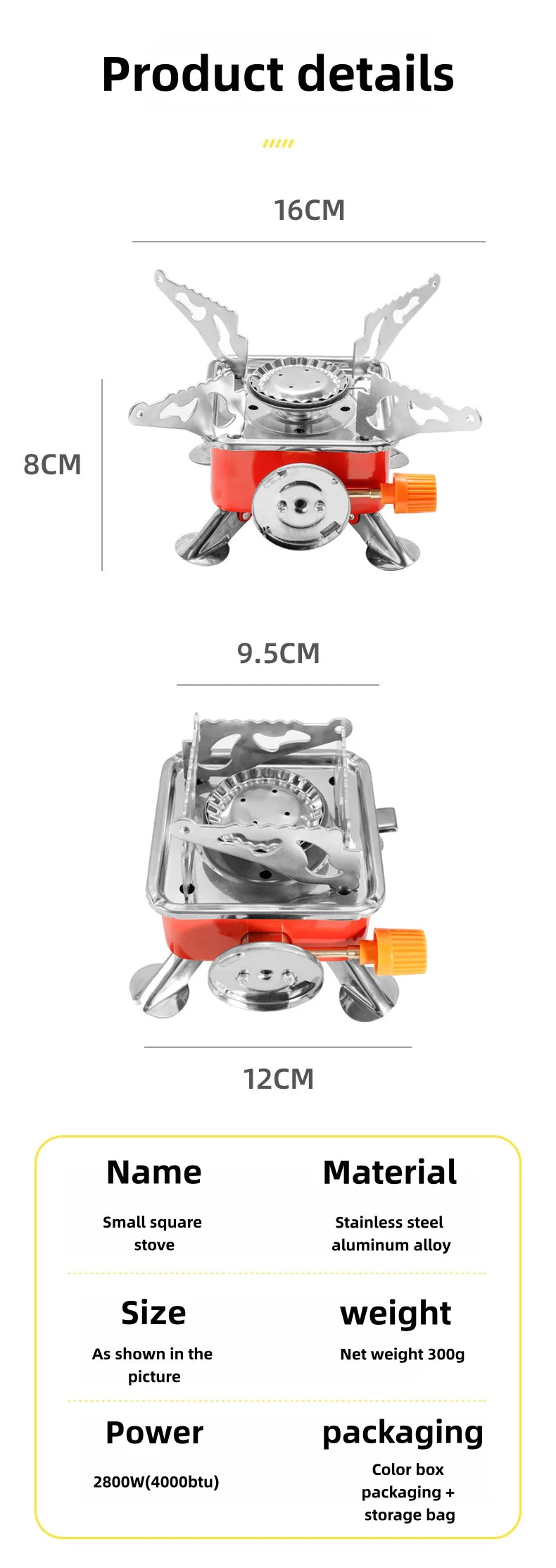 Portable camping stove burner, foldable and windproof outdoor fire stove, camping, hiking, picnic, camping burner, barbecue stov
