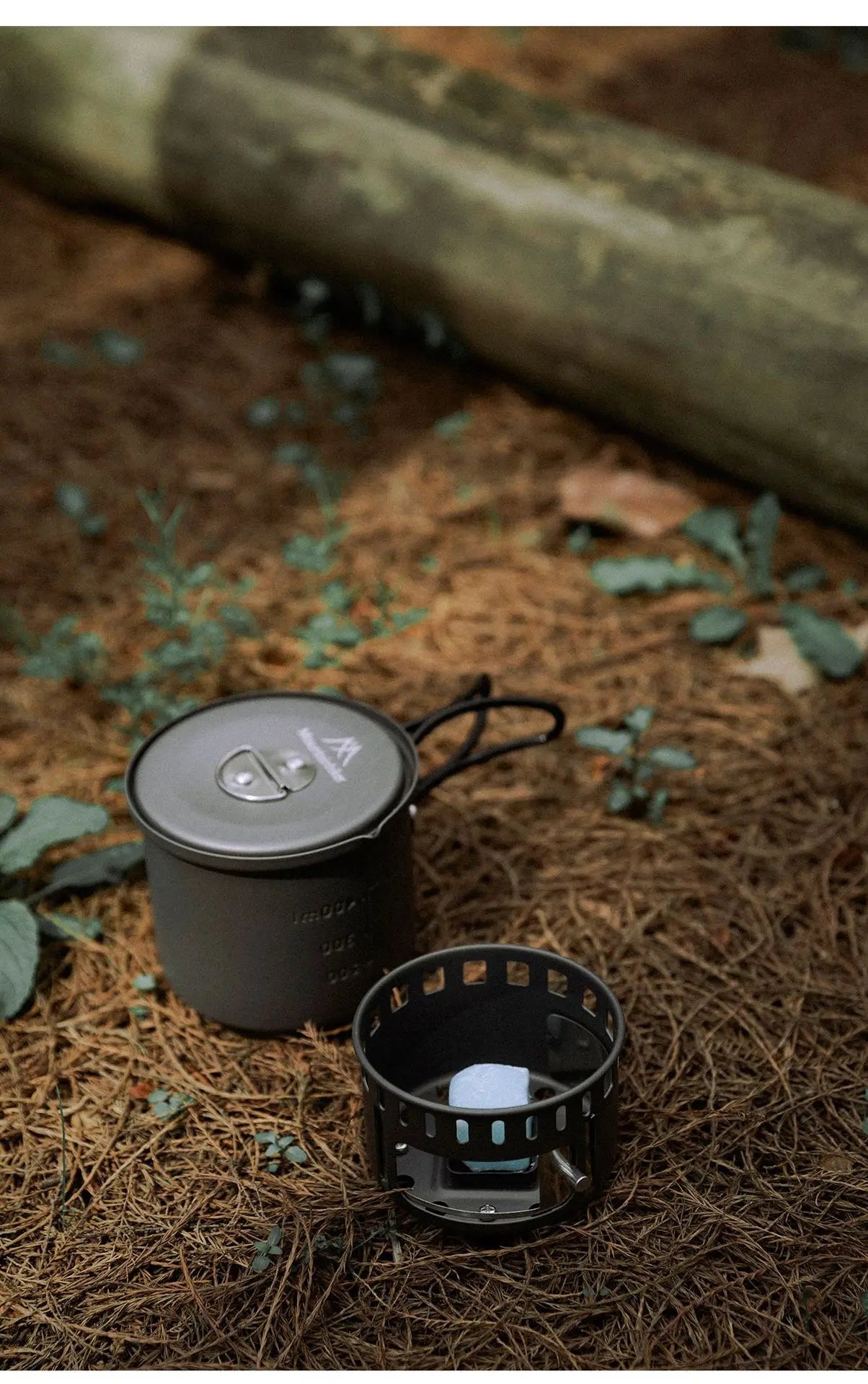 MOUNTAINHIKER New Outdoor Camping Alcohol Stove Set All-in-one Portable Lightweight Aluminum Alloy Stove Pot Cooking Accessory