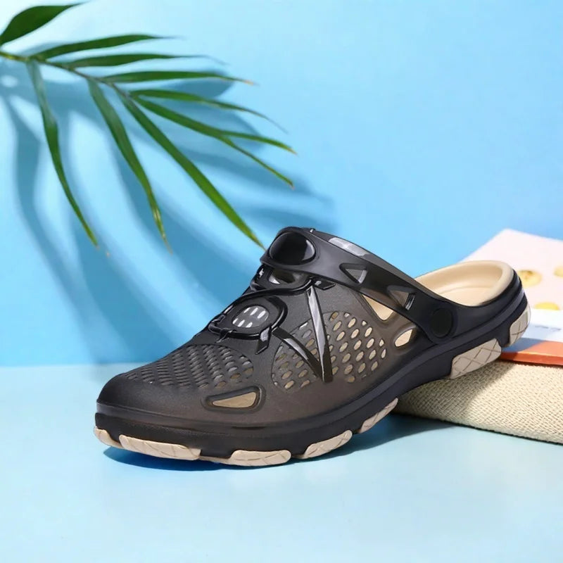 Men's lightweight slip-on sandals, indoor non-slip, outdoor beach casual, daily wear, comfortable slip-on shoes, fashionable clo