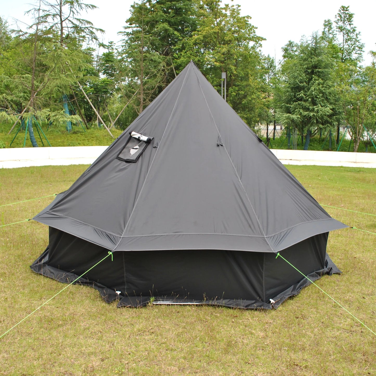8 Person Large Pyramid Hot Tent with Four Seasons Camping Chimney Wood Stove for Outdoor Cooking Mongolian Bag Tent CZX-998