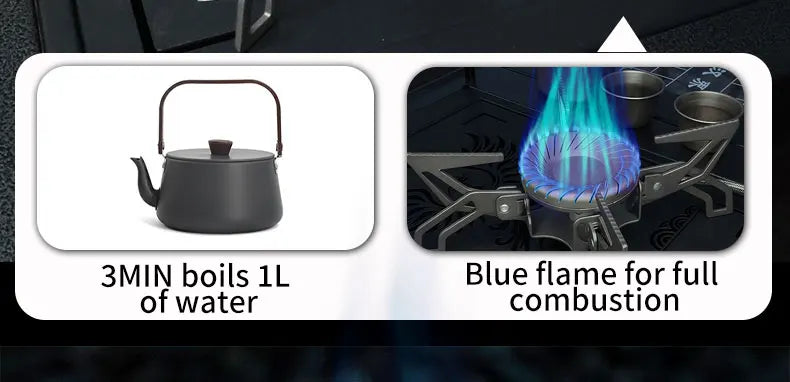 4200W Camping Stove with Gas BurnerSwirl Flame Ultralight Windproof High Power Gas Stove Outdoor Heater for Camping Hiking