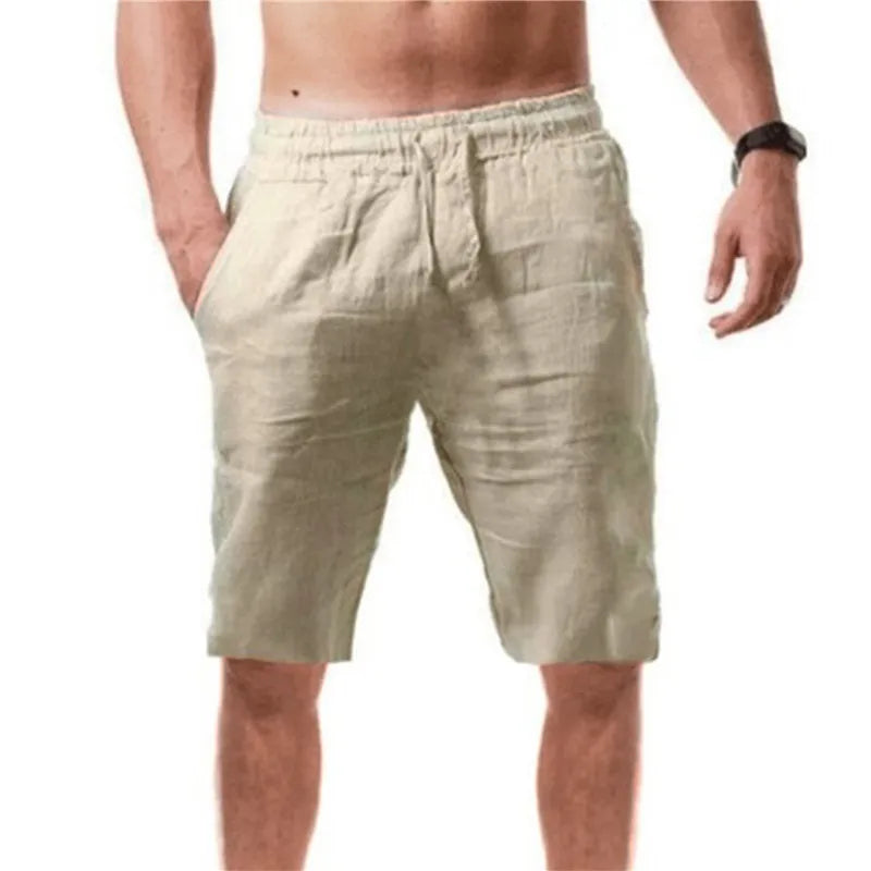 Men's Cotton Shorts Pants Male Summer Breathable Solid Color Short Trousers Fitness Streetwear S-3XL 1PC