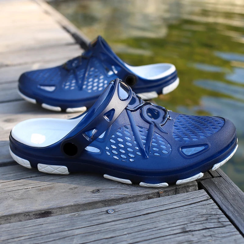 Men's lightweight slip-on sandals, indoor non-slip, outdoor beach casual, daily wear, comfortable slip-on shoes, fashionable clo