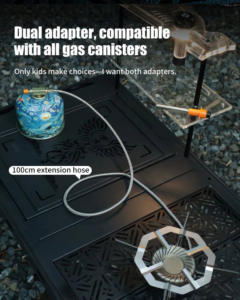 4200W Camping Stove with Gas BurnerSwirl Flame Ultralight Windproof High Power Gas Stove Outdoor Heater for Camping Hiking