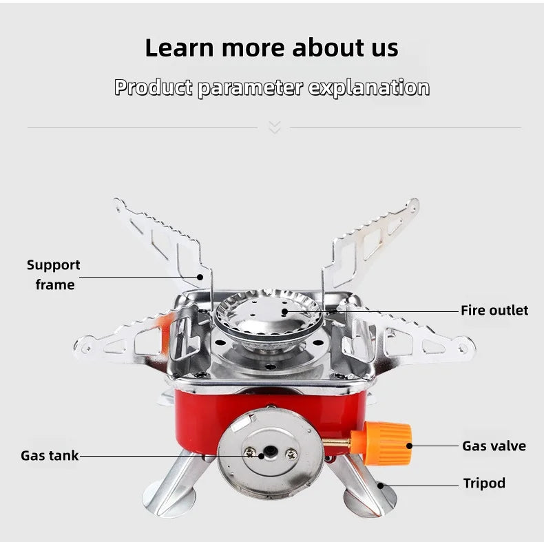Portable camping stove burner, foldable and windproof outdoor fire stove, camping, hiking, picnic, camping burner, barbecue stov