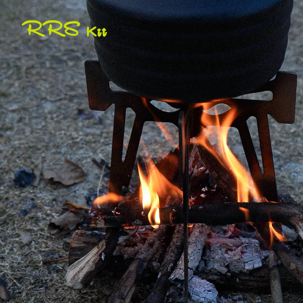 2026Outdoor Camping Incinerator BasePortable Kettle Stand Multifunctional Collapsible Stand Grate Stainless Steel Charcoal Stove