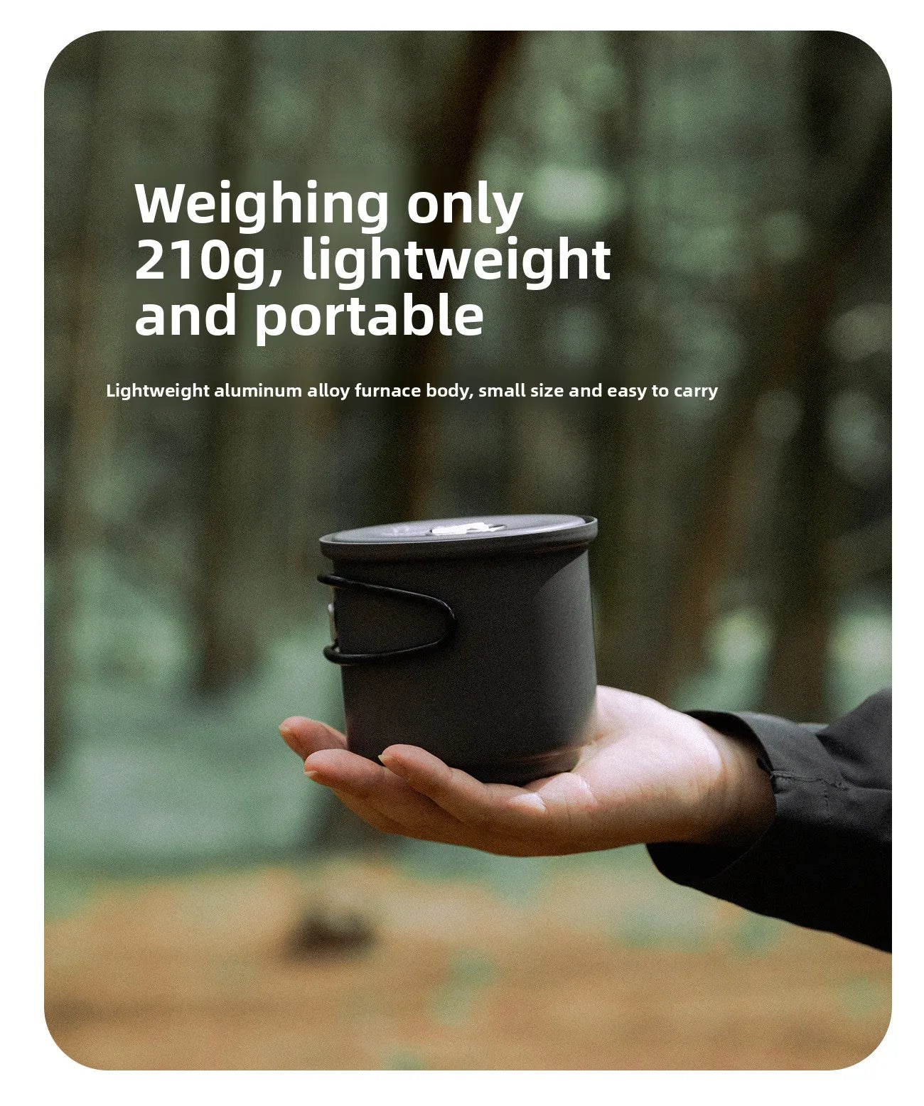 MOUNTAINHIKER New Outdoor Camping Alcohol Stove Set All-in-one Portable Lightweight Aluminum Alloy Stove Pot Cooking Accessory