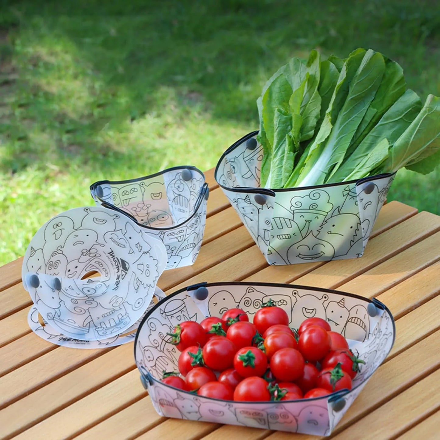 Portable Camping Tableware Set of 3/6 Pieces, Folding Plate,Bowl, Water Cup,Easy-Clean,Ultra-Light, Heat-Resistant,Collapsible