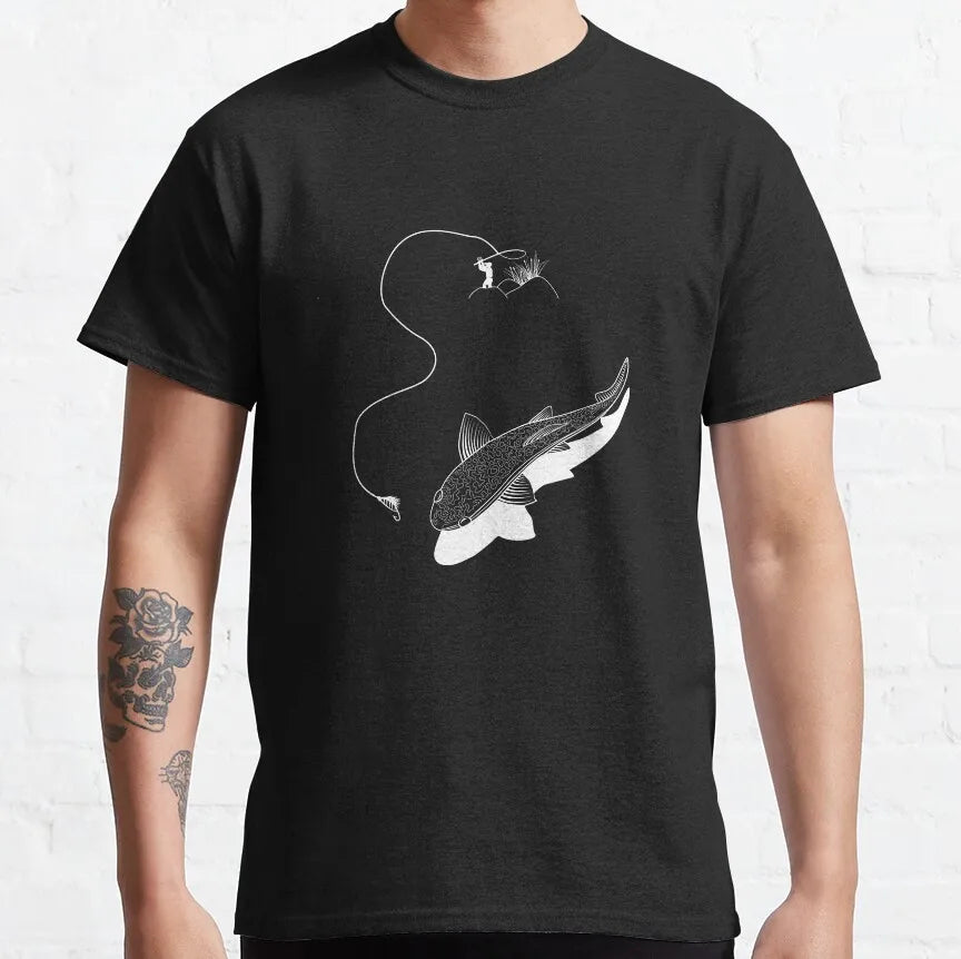 Evolution of Man Fly Fishing Funny T Shirt for men 100% Cotton printed plus size Fishing Angling Fishermen Fish Retr Gift Idea