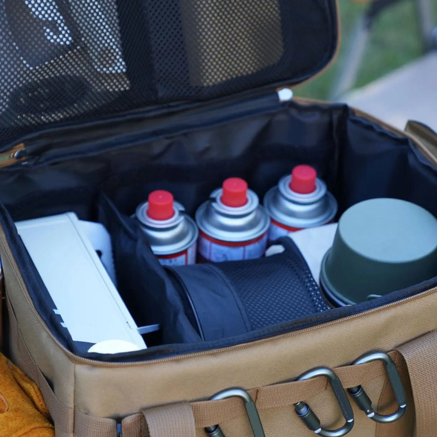 Camping Storage Bag Camping Cookware Organizer Tote Bag 30L Utility Duffel Foldable Container with Handle for Moving Dorm Garage