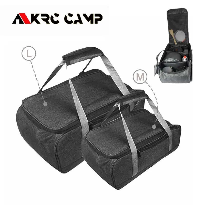 Outdoor Camping Cookware Bag  Cutlery Pouch Large Capacity Tableware Handbag Outdoor Stove Tableware Storage Bag for Picnic BBQ