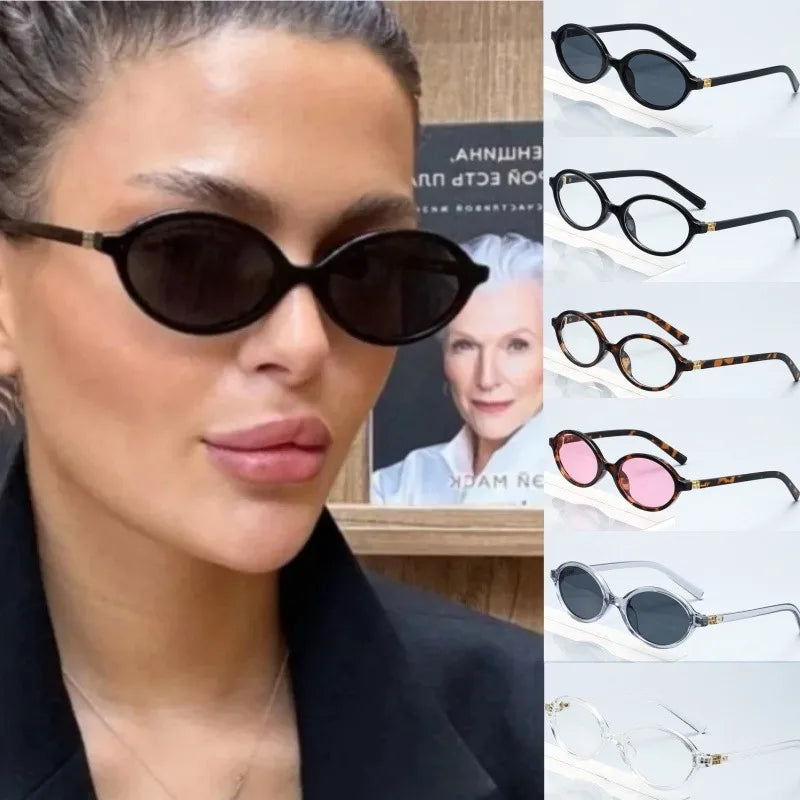 Fashion Small Oval Leopard Sunglasses Women Lovely Ins No Makeup Anti Blue Light Glasses Cute Decorative Computer Glasses 선글라스