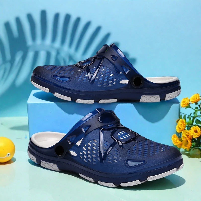 Men's lightweight slip-on sandals, indoor non-slip, outdoor beach casual, daily wear, comfortable slip-on shoes, fashionable clo