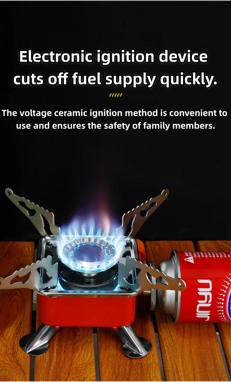 Portable camping stove burner, foldable and windproof outdoor fire stove, camping, hiking, picnic, camping burner, barbecue stov