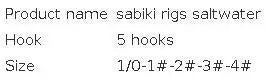 5 Hooks Sabiki Rigs Saltwater Fishing Lures Bait Rigs Real Fish Skin String Hook Mackerel Glow in The Dark Flash Sabiki Rigs