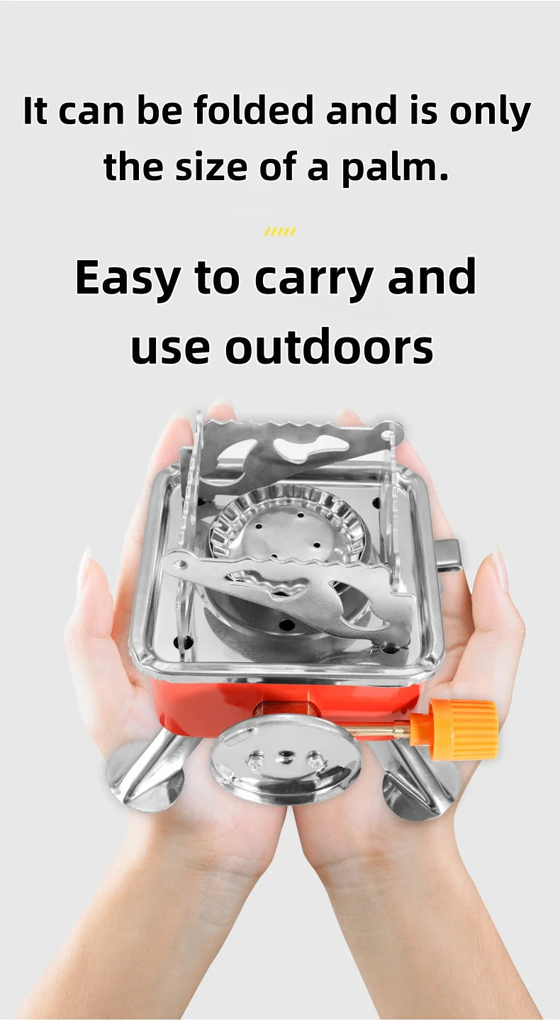 Portable camping stove burner, foldable and windproof outdoor fire stove, camping, hiking, picnic, camping burner, barbecue stov