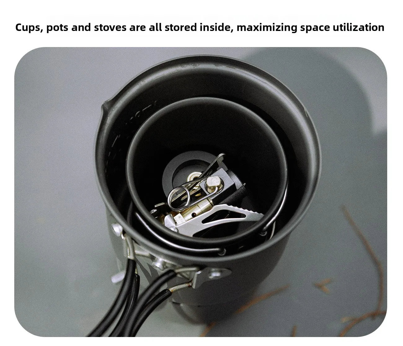 MOUNTAINHIKER New Outdoor Camping Alcohol Stove Set All-in-one Portable Lightweight Aluminum Alloy Stove Pot Cooking Accessory