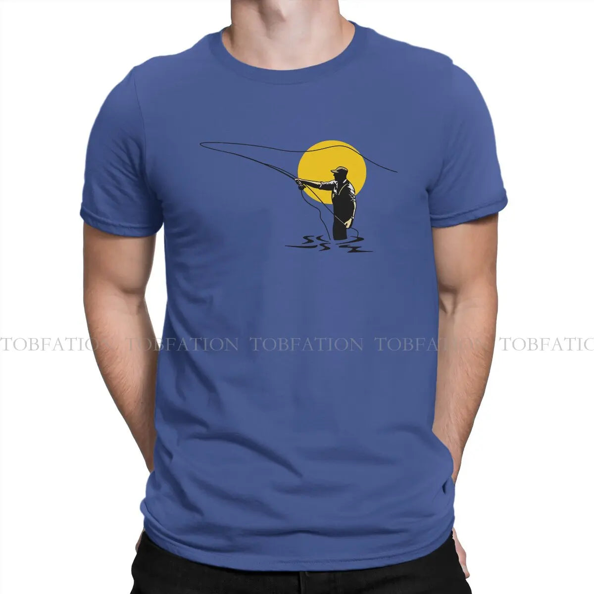 Fisherman Fishing Vintage Tshirt Graphic Men Tops Vintage Punk Summer Short Sleeve Cotton Harajuku T Shirt