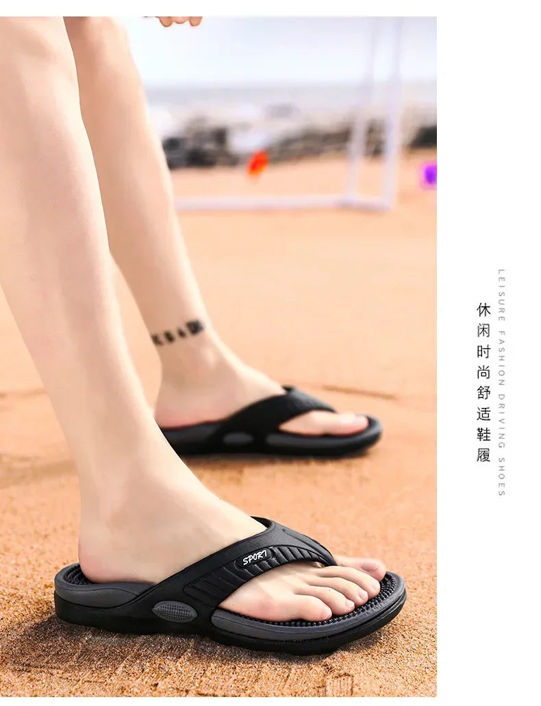 Men Massage Flip Flops EVA Slippers Summer Breathable Beach Shoes Sandals Men Flip Flops Breathable Plus Big Size Men Slipper 46