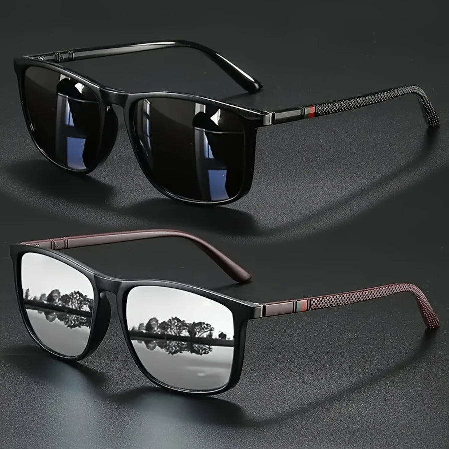 2pcs Luxury Square Vintage Cycling Sunglasses Men Women Fashion Travel Driving Fishing Sun Glasses Male Eyewear UV400