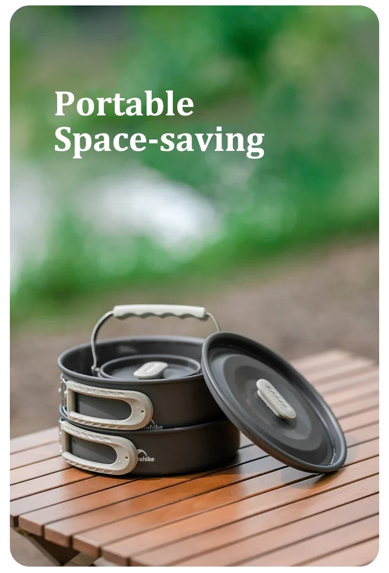 Naturehike Camping Cookware Outdoor Cooking Ultralight Aluminum Pot Kettle Tablewear Set Cool Camping Gear Kitchen Accessories