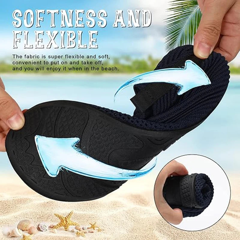 New Beach Shoes Wading Upstream Shoes Non-Slip Water Socks Swimming Shoes Breathable Treadmill Soft Shoes Black Soft Soled