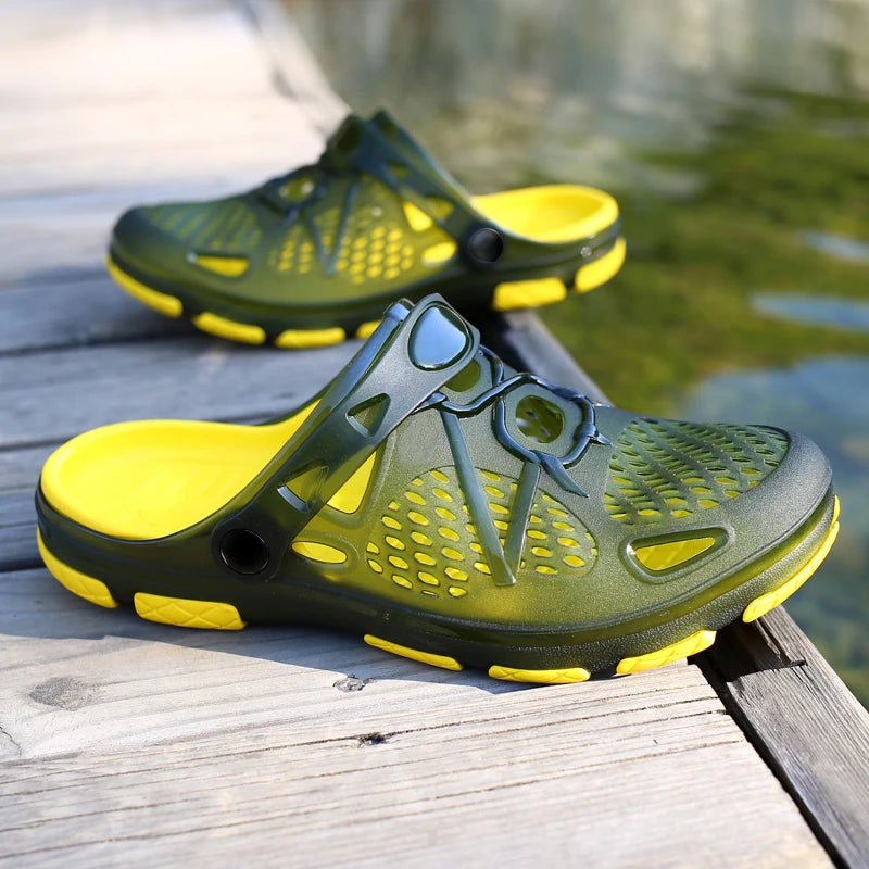 Men's lightweight slip-on sandals, indoor non-slip, outdoor beach casual, daily wear, comfortable slip-on shoes, fashionable clo
