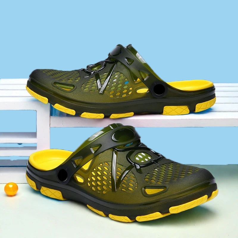 Men's lightweight slip-on sandals, indoor non-slip, outdoor beach casual, daily wear, comfortable slip-on shoes, fashionable clo
