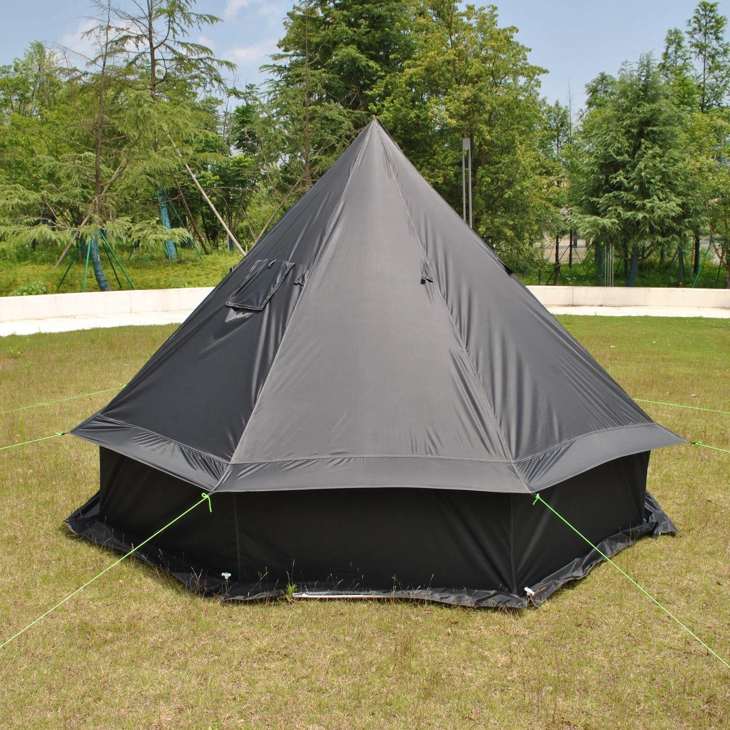 8 Person Large Pyramid Hot Tent with Four Seasons Camping Chimney Wood Stove for Outdoor Cooking Mongolian Bag Tent CZX-998
