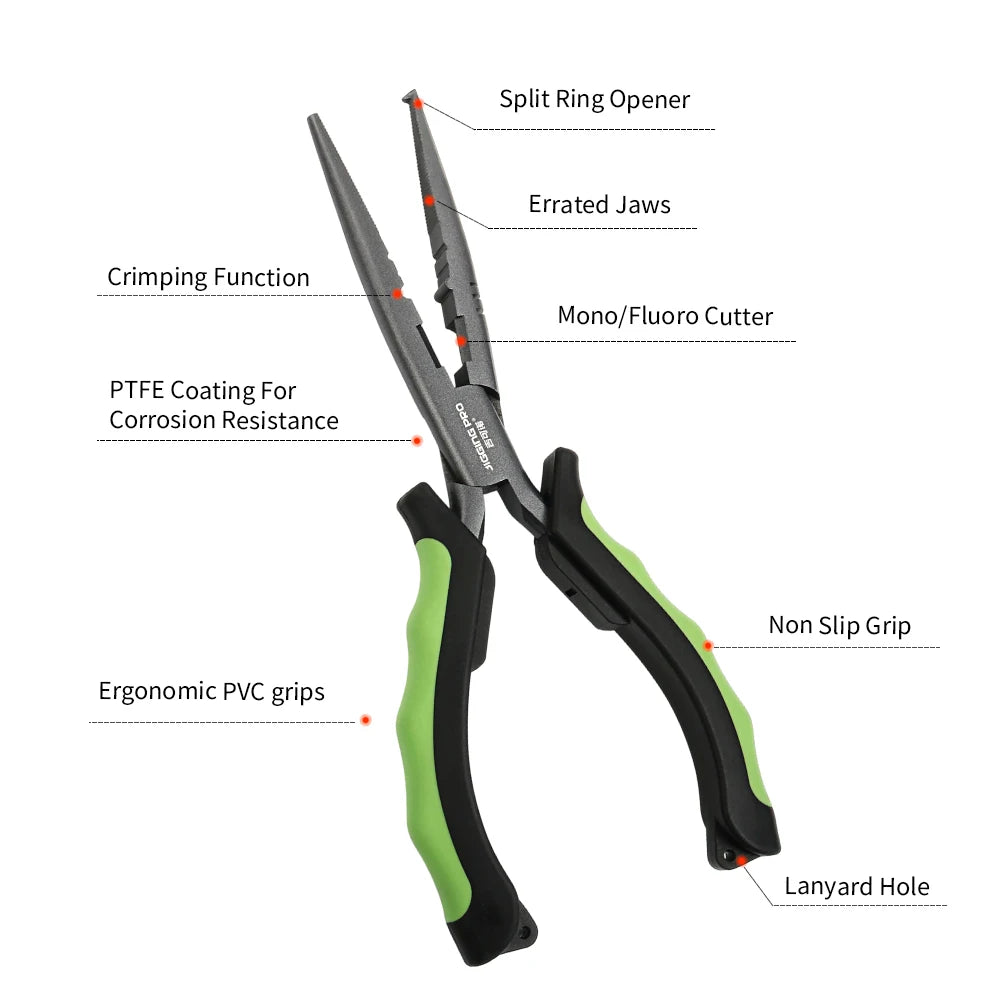 JIGGING PRO 9" Fishing Pliers High Carbon Steel Saltwater Fishing Tackle Pesca Accesorios