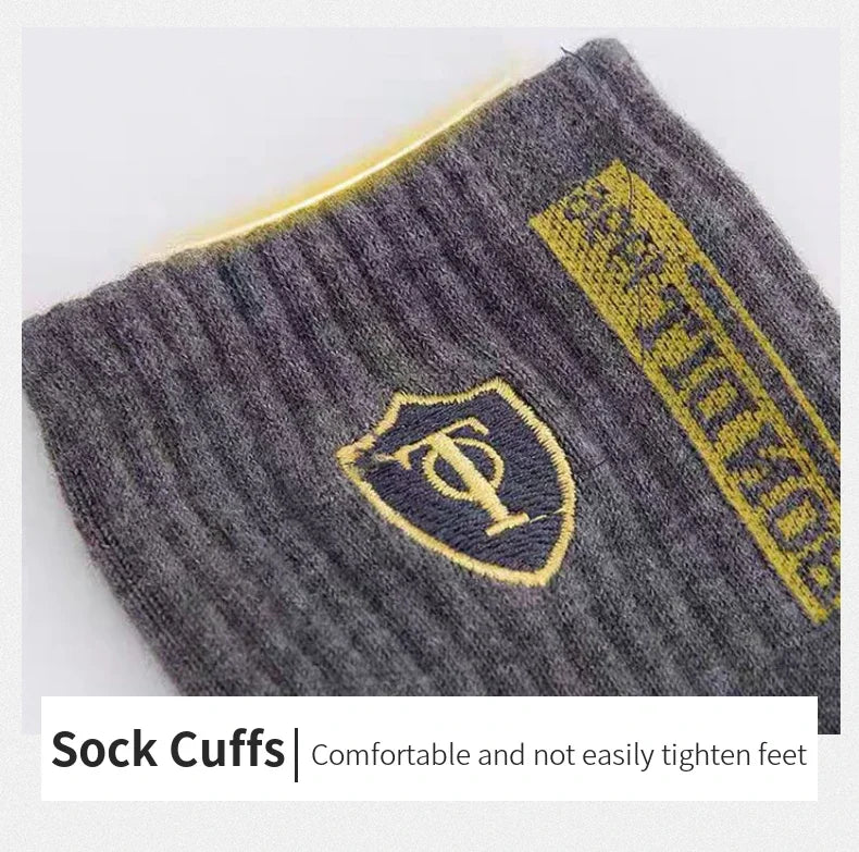5 Pairs Men’s Breathable Bamboo Fiber Sports Socks Anti-Odor Sweat-Absorbing Business Crew Stockings Suitable for All Seasons