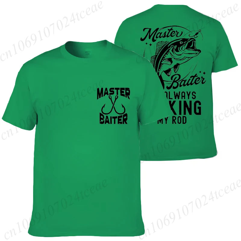 T-shirt for Men Funny Master Baiter Fishing Graphic Summer T Shirts Short-sleeve T-Shirts Loose Tshirt Fashion Designer Clothes