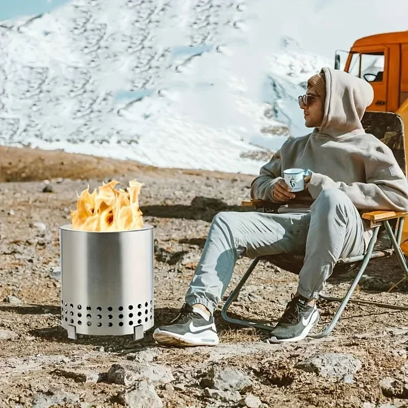1pcs Portable Mini Camping Stove, Non-smoking, Suitable For Indoor And Outdoor Use, Perfect For Camping, Garden Warmth