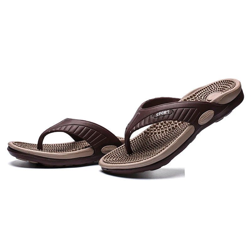 Men Massage Flip Flops EVA Slippers Summer Breathable Beach Shoes Sandals Men Flip Flops Breathable Plus Big Size Men Slipper 46