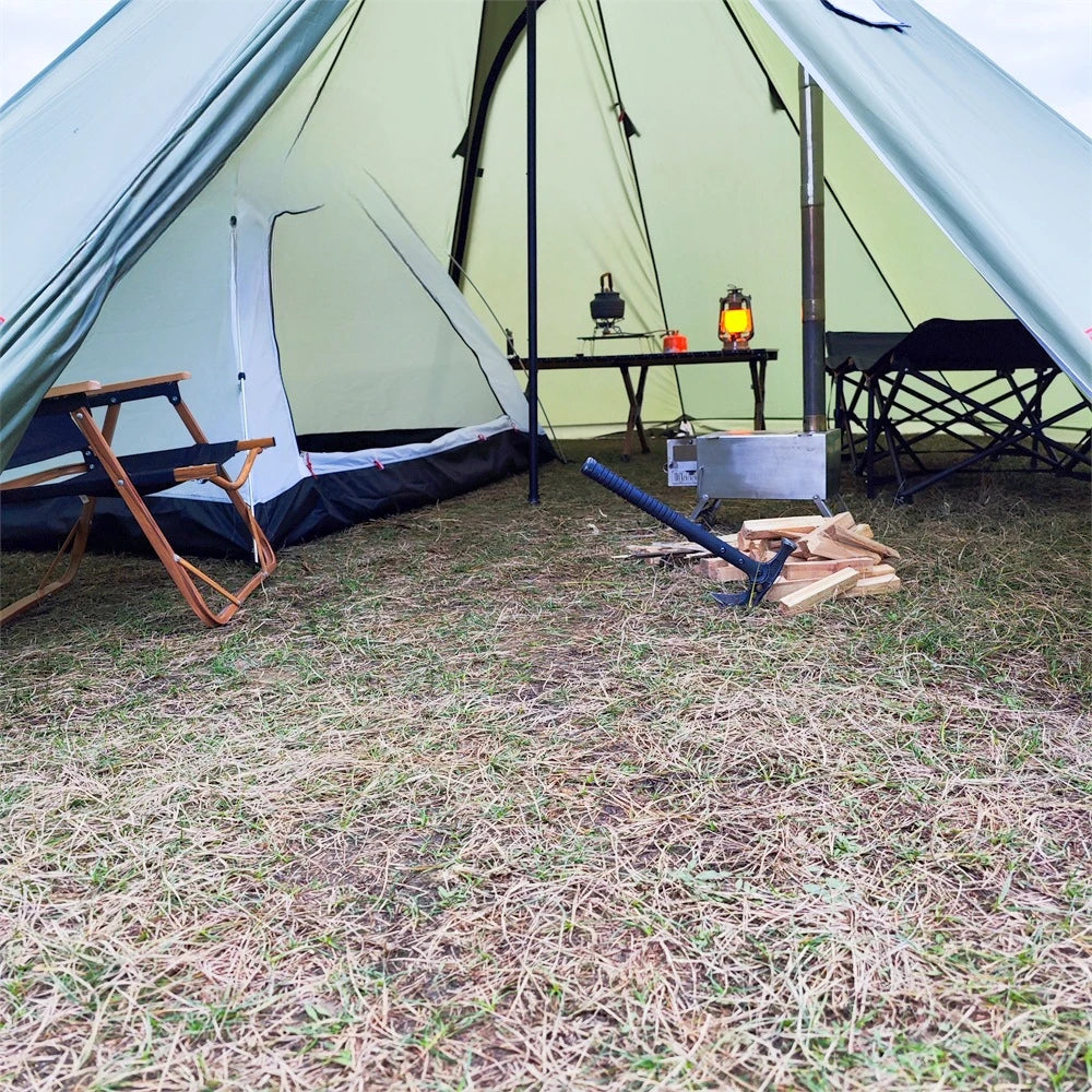 YOUSKY Winter Snow Skirt Outdoor Camping Tent with Chimney Wood Stove Large Pyramid Tent for Hot and Cold Weather Camping