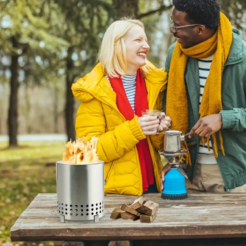 1pcs Portable Mini Camping Stove, Non-smoking, Suitable For Indoor And Outdoor Use, Perfect For Camping, Garden Warmth