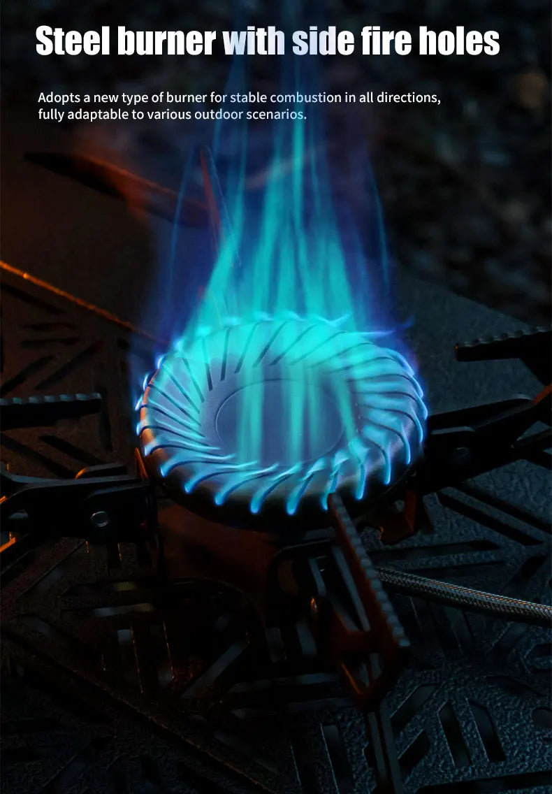 4200W Camping Stove with Gas BurnerSwirl Flame Ultralight Windproof High Power Gas Stove Outdoor Heater for Camping Hiking