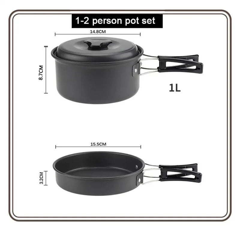 Lightweight and Portable Camping Cookware Set, Pot and Pan with Carrying Bag, Perfect for Outdoor Camping