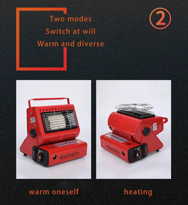 Portable Gas Camping Stove Outdoor Picnic BBQ Stove Portable Hand Warmer Home Heater Cassette Stove for Camping Tent Fishing