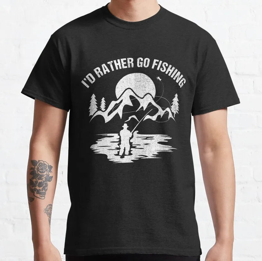 Evolution of Man Fly Fishing Funny T Shirt for men 100% Cotton printed plus size Fishing Angling Fishermen Fish Retr Gift Idea