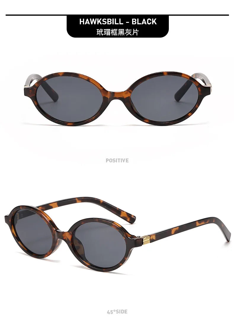Fashion Small Oval Leopard Sunglasses Women Lovely Ins No Makeup Anti Blue Light Glasses Cute Decorative Computer Glasses 선글라스