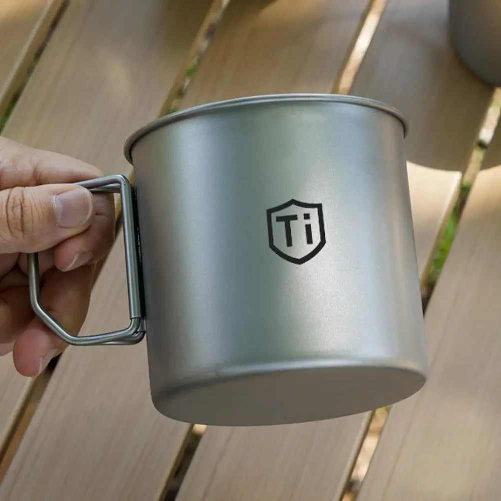 Camping Mug Titanium Cup Tourist Tableware Picnic Utensils Outdoor Kitchen Equipment Travel Cooking Set Cookware Hiking