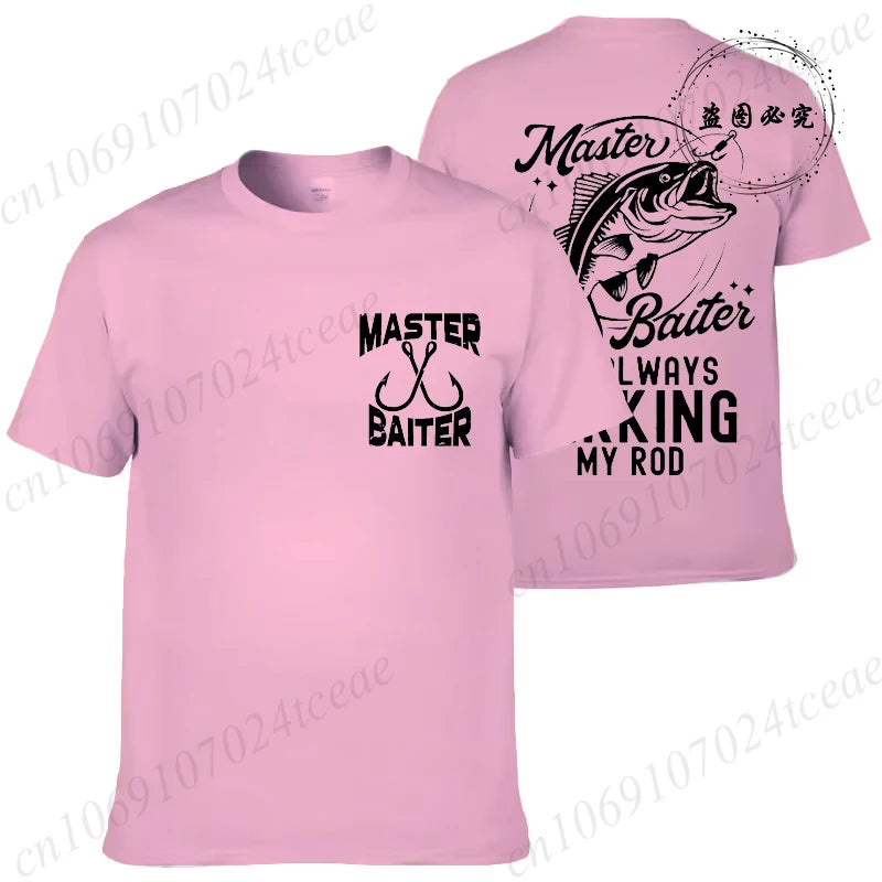 T-shirt for Men Funny Master Baiter Fishing Graphic Summer T Shirts Short-sleeve T-Shirts Loose Tshirt Fashion Designer Clothes