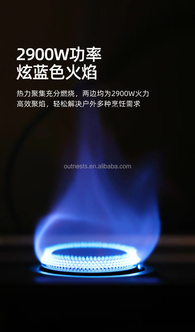 Multi Fuel Camping Stove Portable Two Burner Cookware Outdoor Picnic Bbq Grill Foldable Gas Stove High Power Cooking