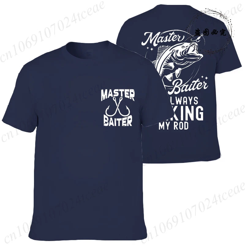 T-shirt for Men Funny Master Baiter Fishing Graphic Summer T Shirts Short-sleeve T-Shirts Loose Tshirt Fashion Designer Clothes