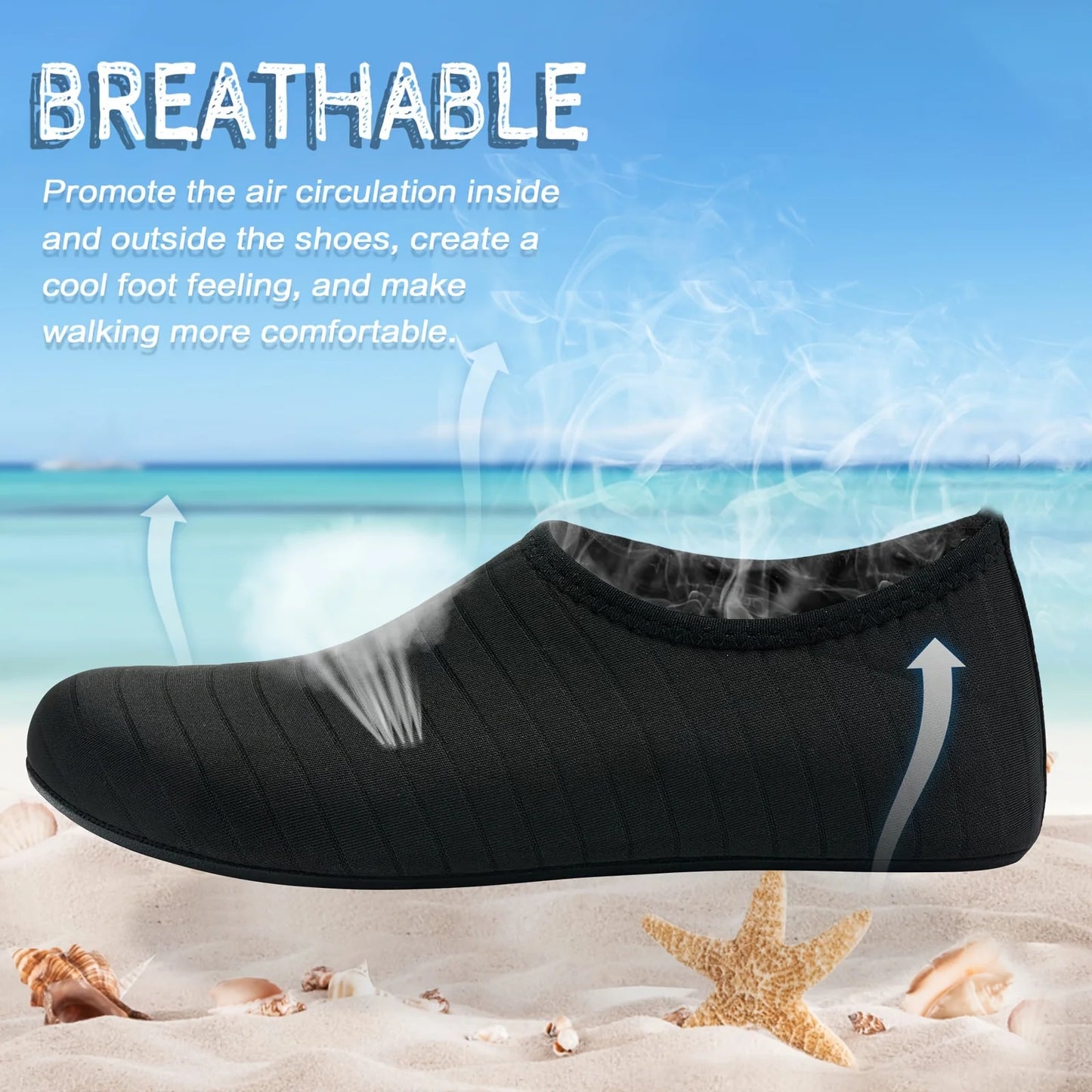 1 Pair Water Shoes Women Barefoot Socks Anti-Slip Quick-Dry Men Beach Swim Water Sports Shoes