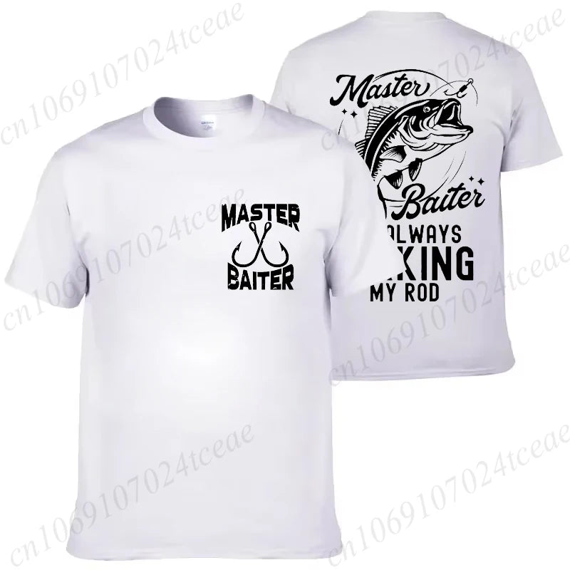 T-shirt for Men Funny Master Baiter Fishing Graphic Summer T Shirts Short-sleeve T-Shirts Loose Tshirt Fashion Designer Clothes