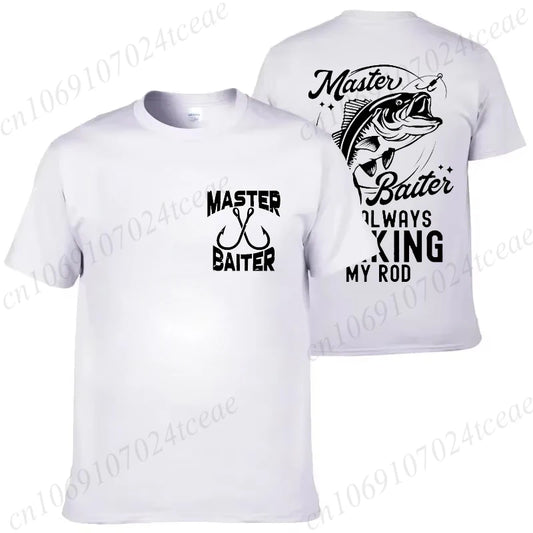 T-shirt for Men Funny Master Baiter Fishing Graphic Summer T Shirts Short-sleeve T-Shirts Loose Tshirt Fashion Designer Clothes