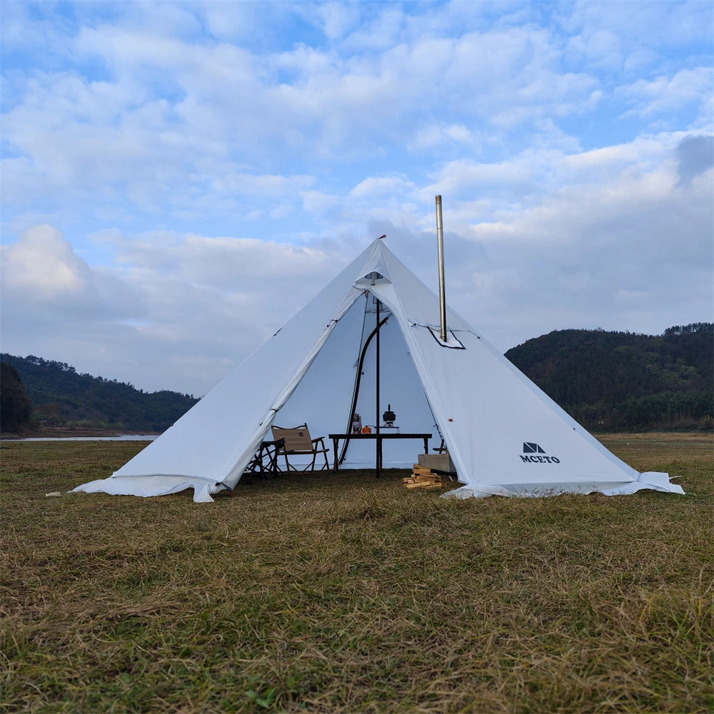 500PRO Tipi Hot Tent with Fire Retardant Stove Jack 5~8 Person Teepee Tents for Family Team Outdoor Backpacking Camping Hiking