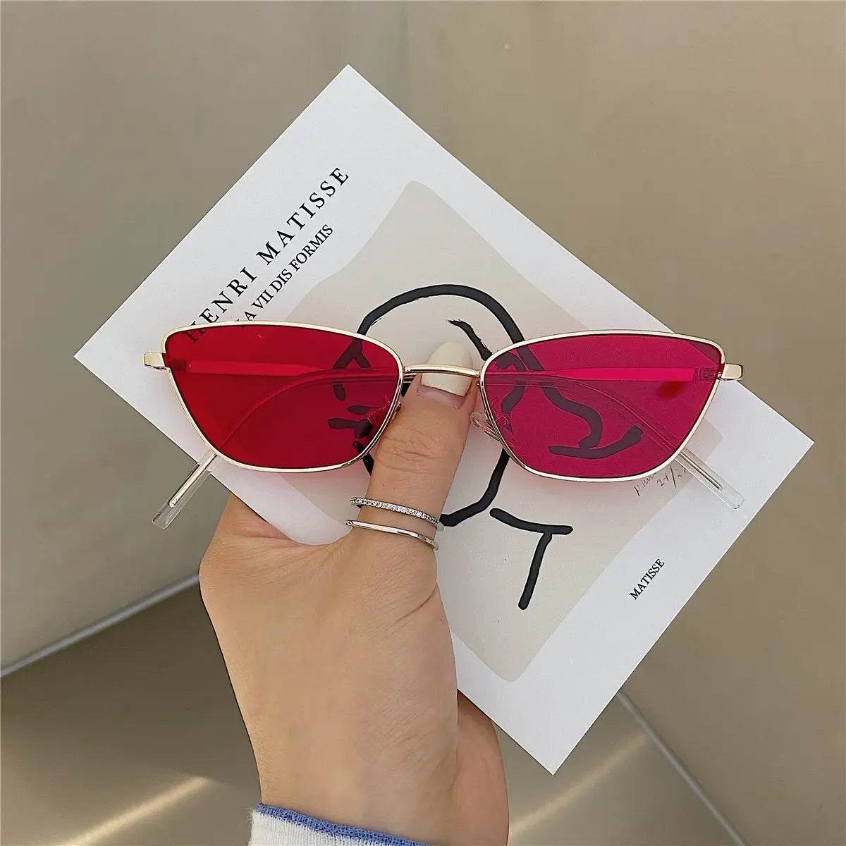 Fashion Cat Eye Sunglasses for Women Classic Anti-Reflective Vintage Square Metal Frame Sun Glasses Driving Eyewear UV400 Очки